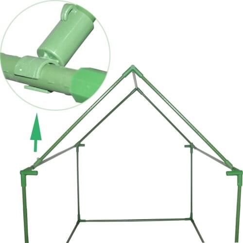 Plant Stakes Connectors Gardening Pillar Plastic Coated Steel Pipe Fittings for Support and Build The Greenhouse Roof 10pcs