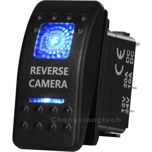 12v/24v Marine Grade Car Boat RV Blue Led 5 Pin on-off SPST REVERSE CAMERA Rocker Switch WATERPROOF IP66