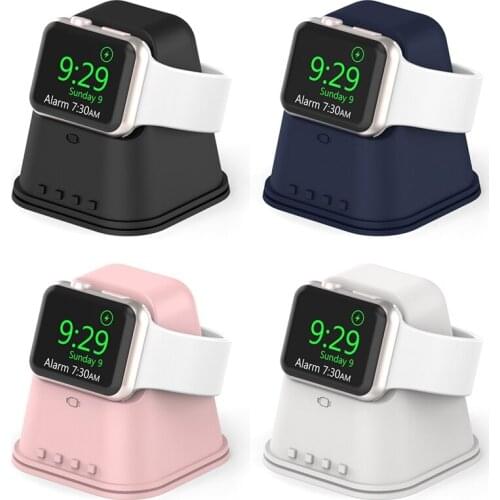 New Silicone Charging Stand Desktop Stand For Apple Watch Series 1 2 3 4 5 6 42mm 38mm Black/White/Dark Blue/Pink