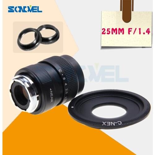 25mm F1.4 CCTV TV Movie lens+C Mount For Sony E Mount Nex-5T Nex-3N Nex-6 Nex-7 Nex-5R A6300 A6100 A6000 A5100 A5000 A6500 A3100