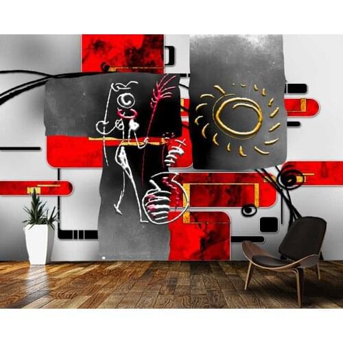 Papel de parede Creative African Abstract Character Retro wallpaper,living room bedroom wall papers home decor restaurant mural
