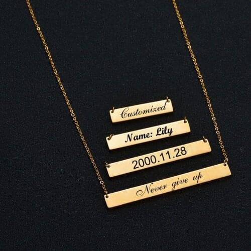 Stainless Steel Custom Name Necklace Personalized Letters Lucky Numbers Couples Pendant For Women Men Valentines Jewelry Gifts