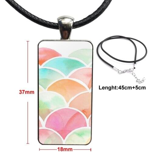 Morocco Flag Top Glass Cabochon Pendant Necklace Rectangle Fashion Necklace For Women Children