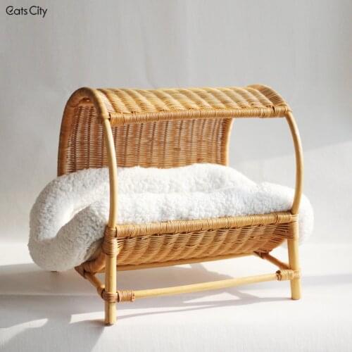 Cat window hammock Handmade natural rattan cat litter cats bed