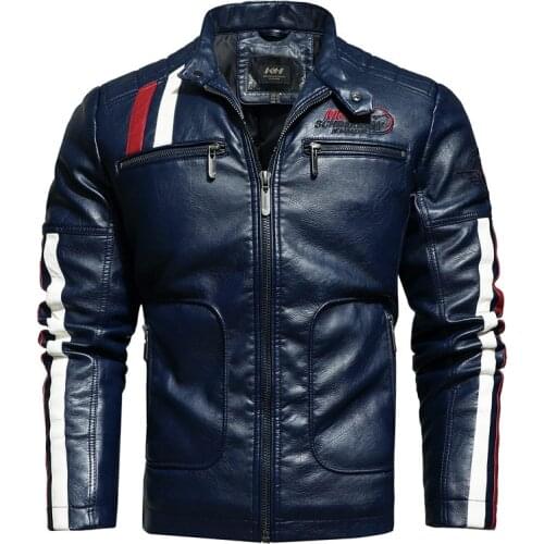 2021 popular mens jacket leather clothes European and American Locomotive PU leather jacket plus mens fashion brand coat