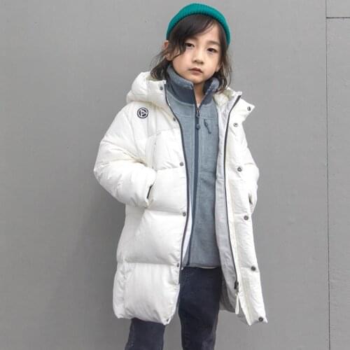 Childrens down Coat Winter New Letter Print hooded outerwear for girls long sleeve thicker warm Down jackets for girls Y3458