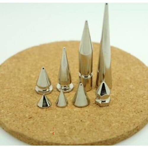 7mm-55mm 8 Sizes Silvery Solid Brass Spike Garment Rivet Studs With Screw Back For Leather Craft Bag Belt Bracelet Garment Decor