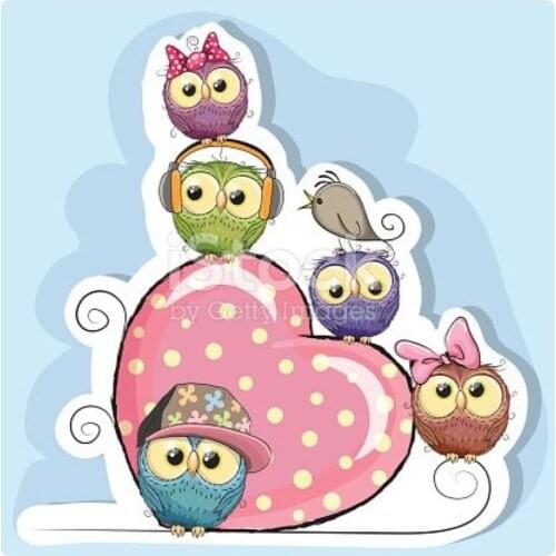 Animal Owl Cartoon Pattern Stamp And Metal Die Scrapbooking Alphabet Stamp Embossing Craft Making Silicone Transparent Stamps