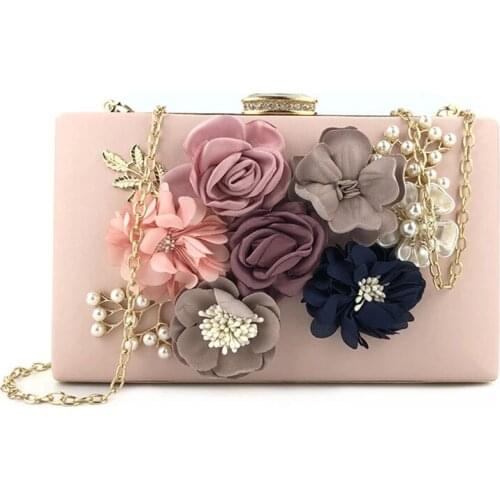 Handmade Flower Clutch Bag Wedding Bridal Clutch Purse Luxury Handbags Women Bags