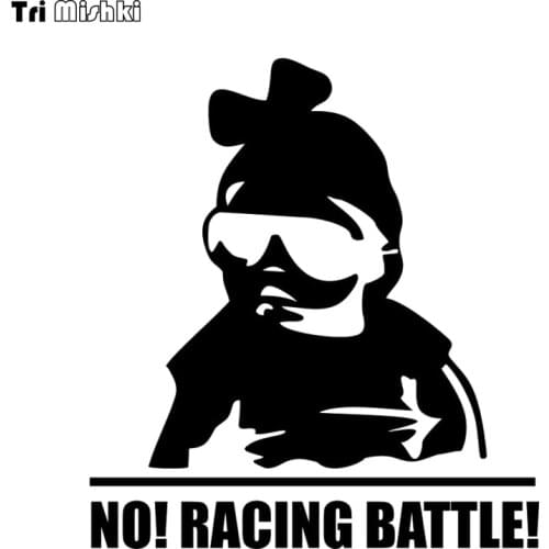 Tri mishki HZX1528 funning NO racing battle car sticker Vinyl Decals Waterproof sticker on Car Body Rear Window
