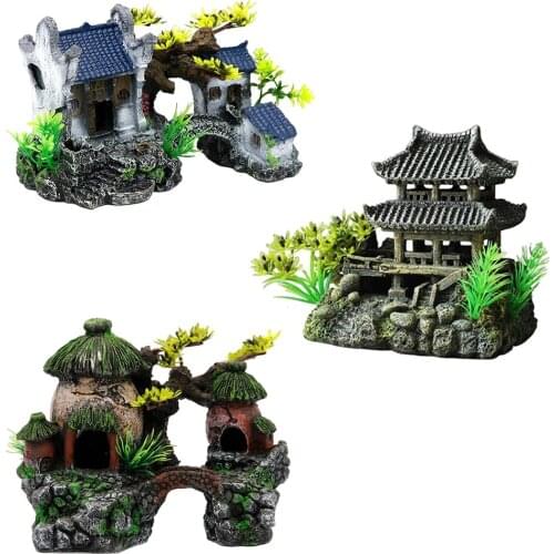 Landscape View Resin with Holes Decor Rockery Aquarium Caves for Fish Tank Plants Decor