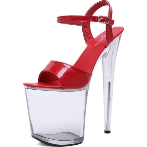 Womens shoes Sexy PU Stiltto Heel Transparent Platform Sandals High Heels Party Shoes More Colors US size 4-12 No.1986-B