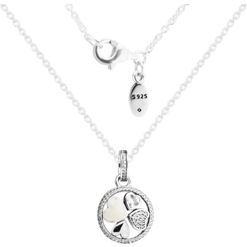 Hearts of Love Clover Necklaces and pendants 925 Sterling Silver Jewelry Necklace For Woman Elegant Fashion Jewelry