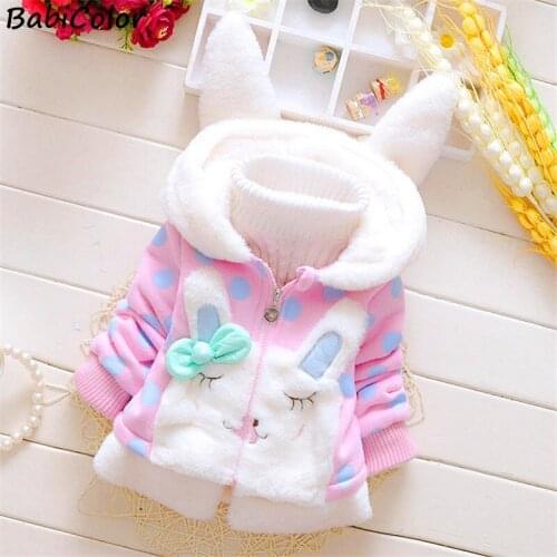 BibiCola Hooded Girls Jackets New Autumn Winter Cartoon Kids Girls Outerwear Coat Children Girls Clothing Cute Baby Tops Jacket