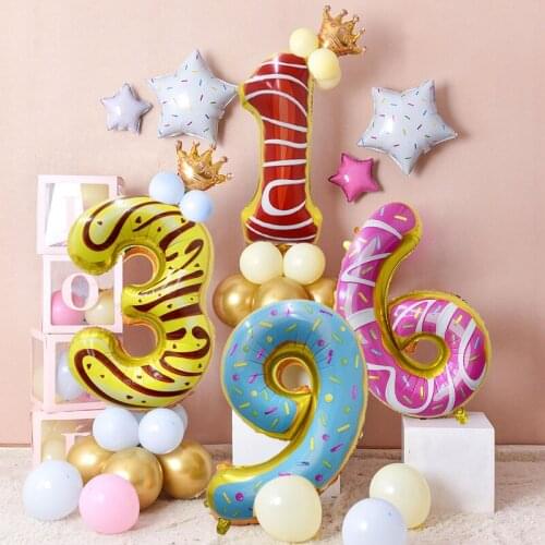1pc 32 inch Ice Cream Donut Digital Aluminum Foil Balloon Birthday Party Supplies Decoration Balloons