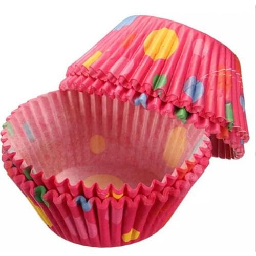 100 Pcs Cake Cases Multicolor Mini Paper Cups Liner Cookies Muffin Design Cupcake Baking Chocalate Box Dessert Cup Bakeware DIY