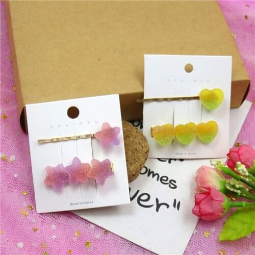 2PCS Lovely Star LOVE Girls Clip Bows Child Hair Tie Knot Creativity Handmade Hairpins Fashion Hair Accessories For Kids NEW