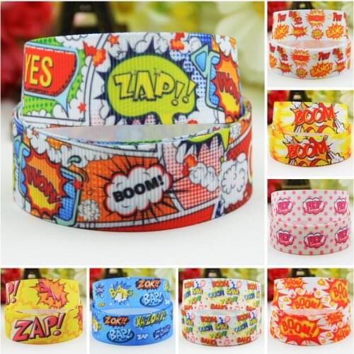 22mm 25mm 38mm 75mm Ruban satin Explosion Cloud Cartoon Character printed Grosgrain Ribbon party decoration 10 Yards Mul070