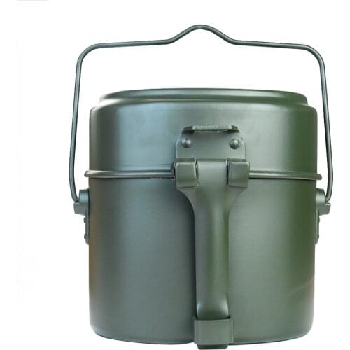 3 In 1 Portable Lunch Box Camping Kitchen Outdoor Cooking Cookware Set Picnic Hiking Survival Bento Military Army Alloy Pot Bowl