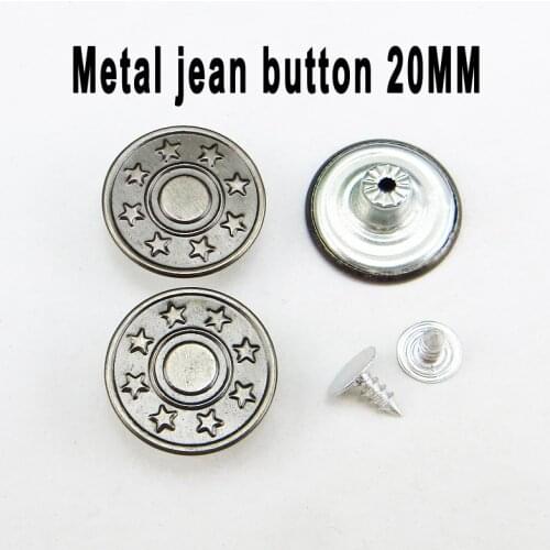 30PCS 20MM Silver Gray Metal Brand Skull Jeans Button Decoration Garment Buttons Sewing Clothes Accessories JMB-320