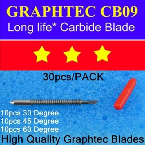 30pcs/pack 30/45/60 Degree HIGH QUALITY CB09 Graphtec Blade Cutting Plotter Vinyl Cutter CB09 CB09U Needle Blade Lettering knife