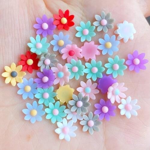 80pcs New Mix Mini Flowers Flat Back Cabochon Crafts Clothing DIY Scrapbooking Accessories J61