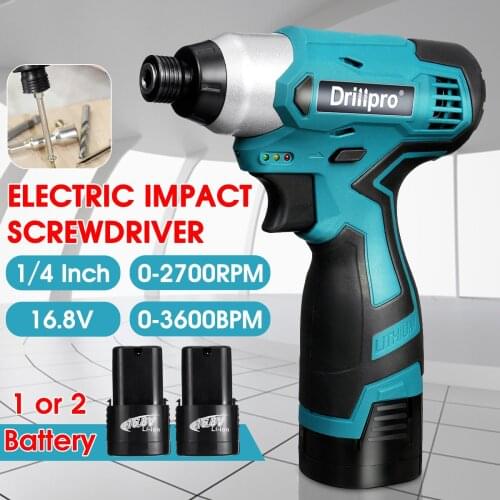 Drillpro 100N.M Electric Screwdriver 16.8V Cordless Drill/Driver Screw Rchargeable Lithium Battery Hexagon 1/4 inch Power Tools