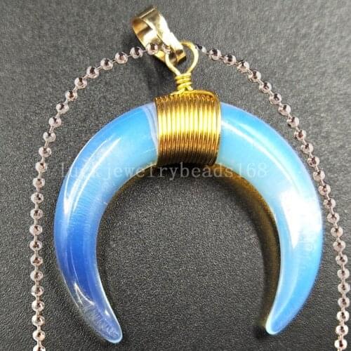 Free Shipping Women Fashion Jewelry Opalite Opal Art Necklace With Chain 1pcs C5491