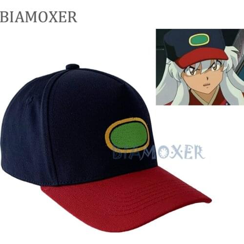 Snapback Hat Inuyasha Blue Red Color matching Embroidery Cosplay Baseball Cap