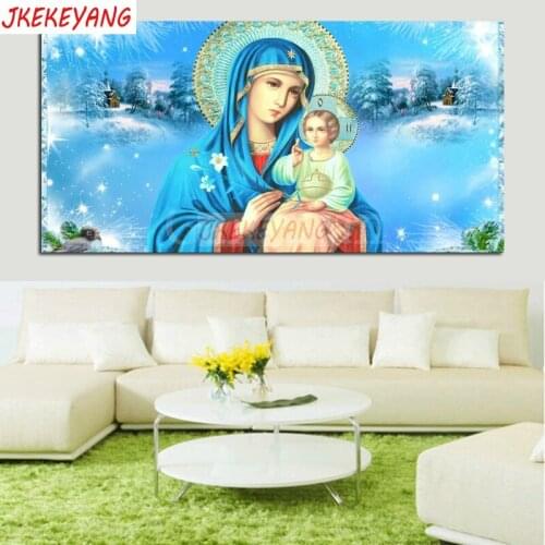 Large Wall Art Pictures 5D Diy diamond painting Virgin Mary Religio Diamond Mosaic sale Rhinestone Embroidery cross stitch Y3420
