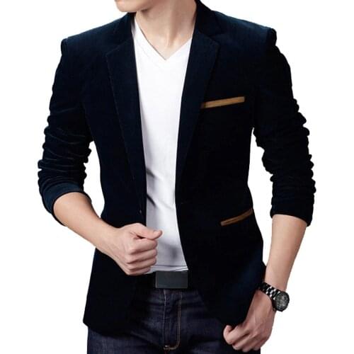 Brand Mens Corduroy Autumn Spring Fashion Male Slim Fat Casual Suit Men Blazer Masculino Clothing Vetement Homme