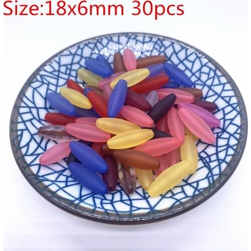 New 18x6mm 30pcs Color Matte Acrylic Beads Mixing Beads Style for DIY Handmade Bracelet Jewelry Making Accessories
