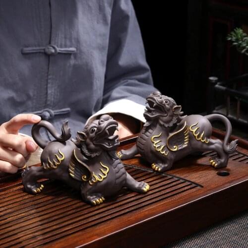 Tea Set Purple Sand Tea Pet Ornaments Home Lucky Tea Pet Tea Disc Accessories Can Raise Tea Pet Tea Table Decorative Crafts