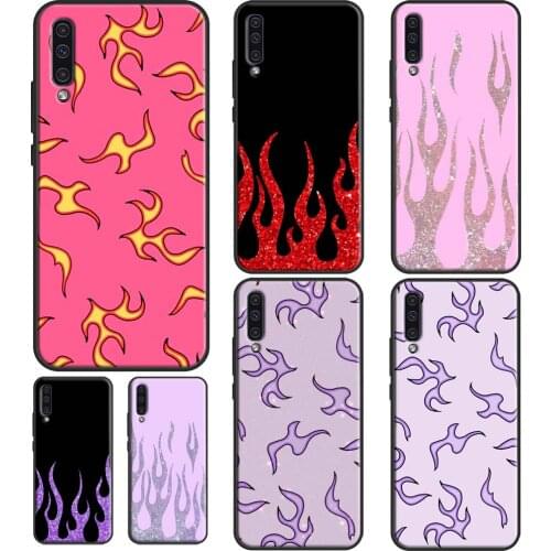 Purple Flames Fire Print Case For Samsung A32 A52 A72 A12 A42 A21S A20e A11 A31 A41 A51 A71 A10 A50 A70 A20S A02S
