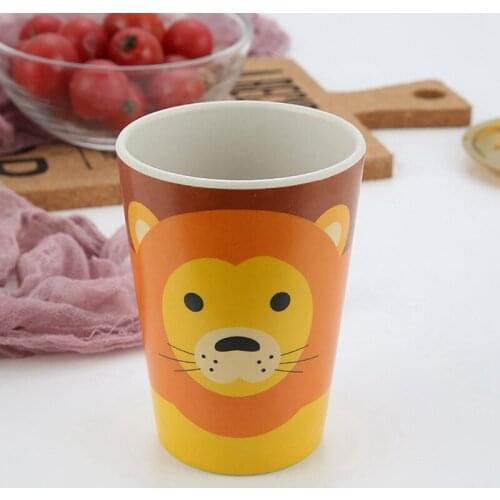 Baby Environmental Protection Bamboo Fiber Childrens Water Cup Kids Non-slip Cartoon Pattern Printing