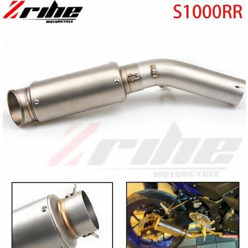 For S1000RR 2014-2016 Motorcycle Exhaust Pipe Motocross Muffler with Middle Pipe 61MM for BMW S1000RR 2014 2015 2016 Link Pipe
