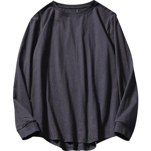 2PCS Mens Casual Solid T Shirt Men Oversize O-neck Long Sleeve T-shirts Loose Tee Shirt Spring Autumn Men Tops