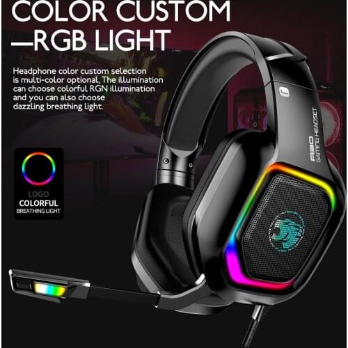 Gamer Headphones Gaming Headsets Surround Sound Stereo Wired Earphones USB Microphone RGB Light PC PS4 Xbox Game Headset