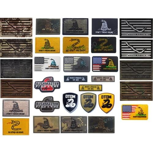 Infrared CP Snake Don't Tread On Me IR Reflective Patch Hook/Loop Embroidered PVC Rubber DIY Patches for Clothing Tactical Badge