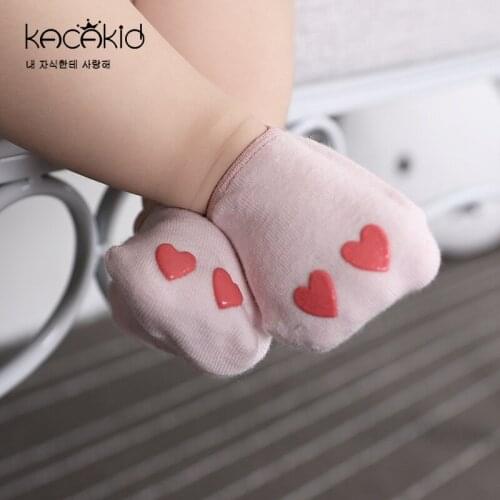 KACAKID Unisex Baby Boat Socks Cute Heart Pattern Baby Boy Girl Boat Socks Cotton Comfort Lovely Kid Baby Girl Boat Socks ka1251