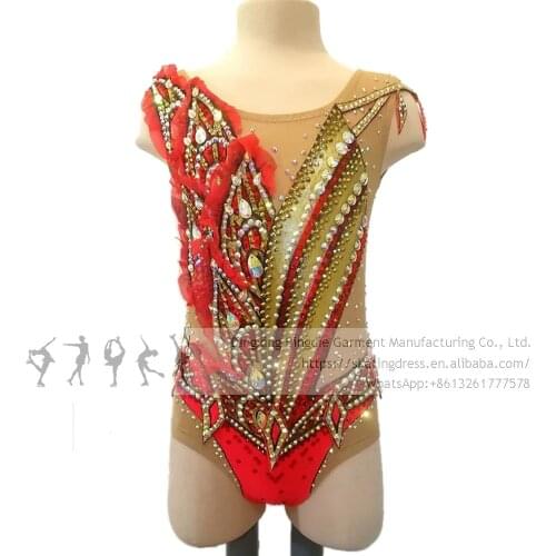 Ice Skating Dress Girls Teens Rhythmic Leotards Quality Rhinestones Performance Kids Figure Skating Dress Costume Multicolor