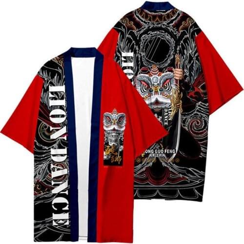 Lion 3D Print Samurai Japanese Style Kimono Haori Men Women Cardigan Chinese Dragon Traditional Japanese Clothing Asian Clothes