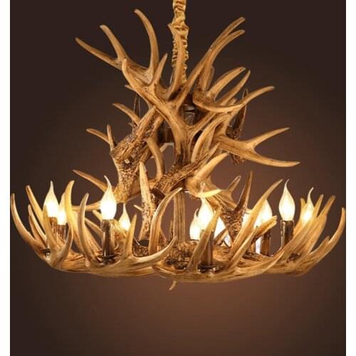 Antler chandelier Lighting retro Vintage Rustic Industrial Chandelier restaurant Internet cafe decoration Loft Chandelier lustr