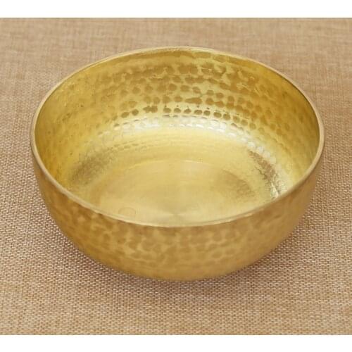 Pure handmade copper bowl home tableware single brass thickening rice soup noodle bowl 12-16cm