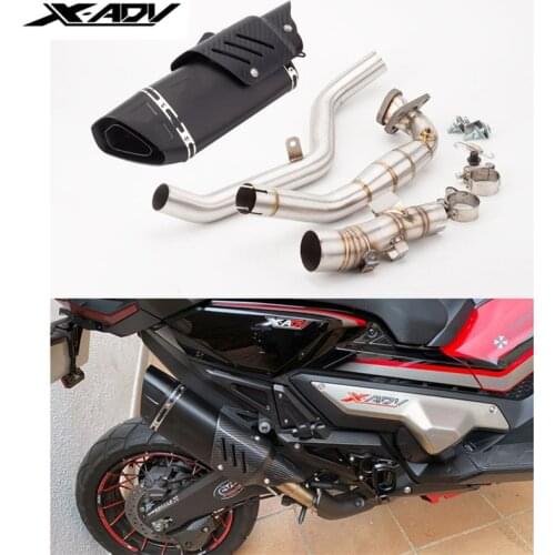 Motorcycle modified X-ADV 750 big four-corner exhaust pipe XADV750 modified front full set of connecting pipes 2017-2020