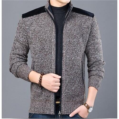 Men Sweaters Zipper Knitted Cardigan for Men Autumn Winter Turtleneck Cardigan Man Knitwear