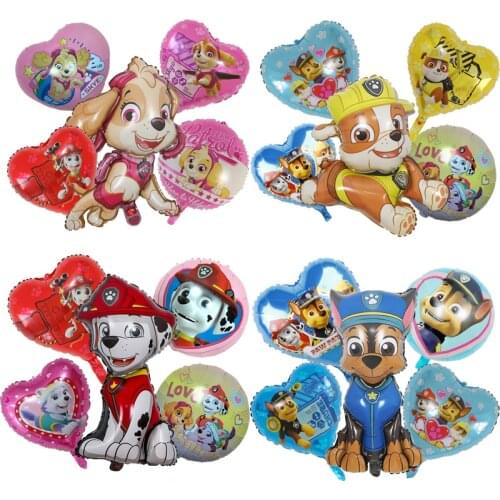Paw Patrol dog Five piece set balloon Wall sticker decoration Happy birthday Decorate child Toy Decorate gifts Boy girl