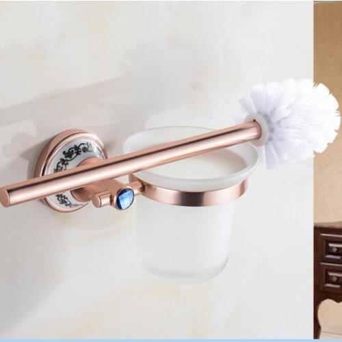 Wall mounted Europe style toilet brush and holder set, Space aluminum toilet cleaning brushes,Bathroom accessories