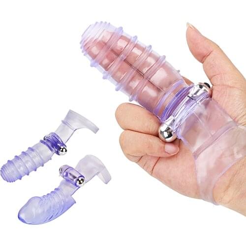 Finger Sleeve Vibrator G Spot Massage Clit Stimulate Female Masturbator Sex Toys For Women