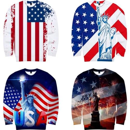 New 3d Hoodies Pullover Independence Day Fashion Cool Hip Hop Men Women Capless Sweatshirts Casual Long Sleeve 3D Hoodie Top 4XL